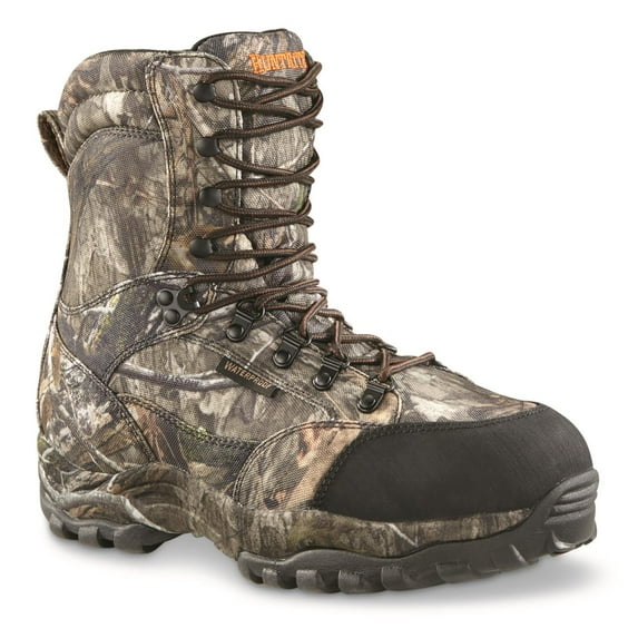 HuntRite Men's Guidelight 8" Waterproof Insulated Hunting Boots, 800 Gram Mossy Oak Country DNA 11D (Medium)
