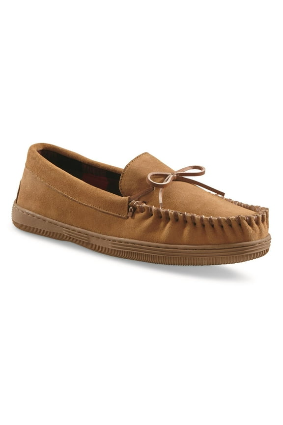 Men's Leather Trapper Moccasins Tan 10D (Medium)