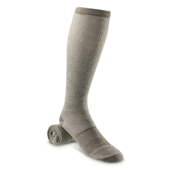 HuntRite Over-the-Calf Wool-blend Boot Socks, 3 Pairs Olive LARGE