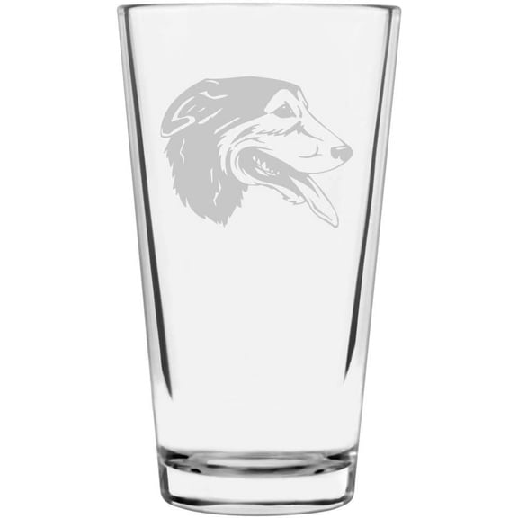Huntaway Dog Themed Etched All Purpose 16oz Libbey Pint Glass