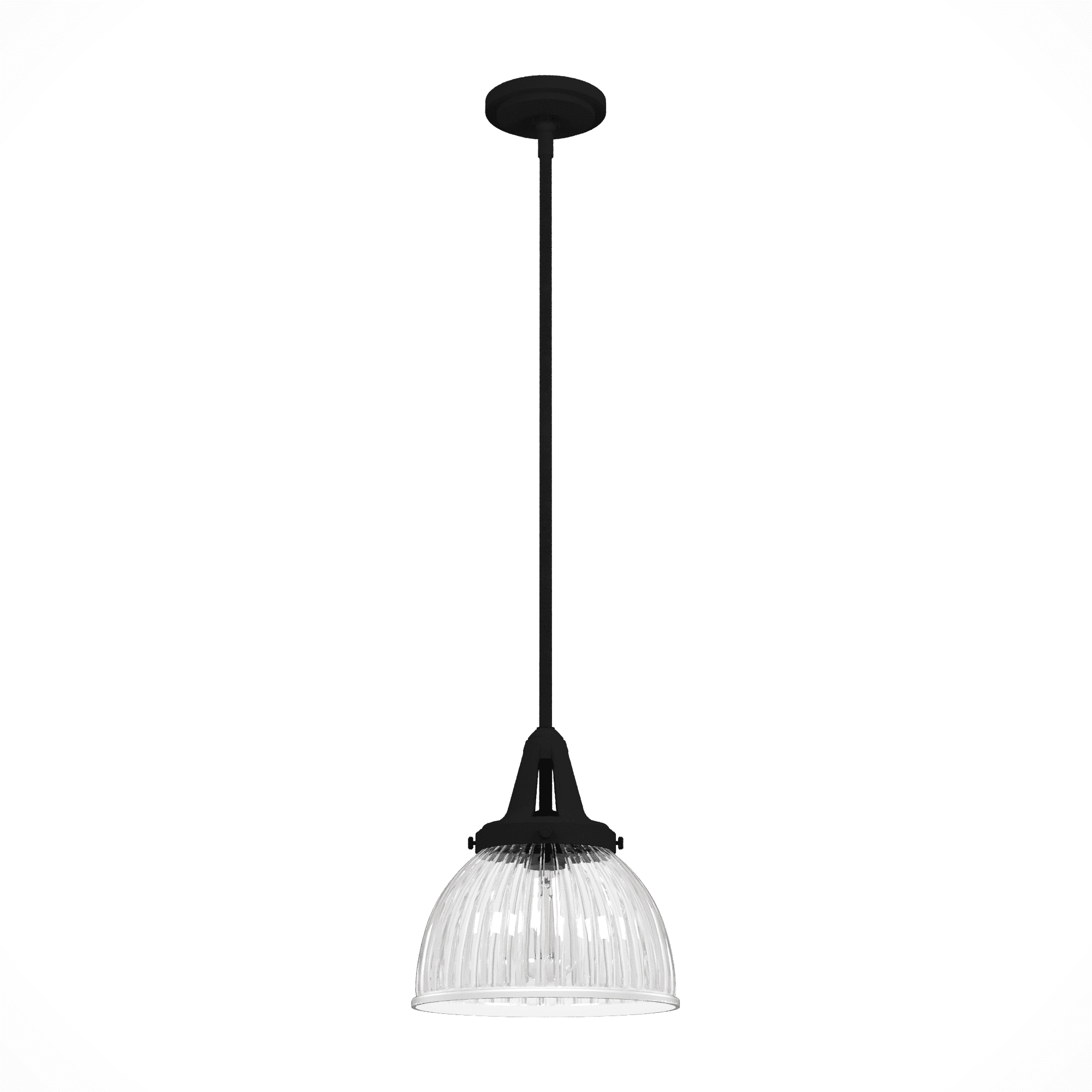 Cypress Grove Fluted Glass 10" Pendant in Natural Iron