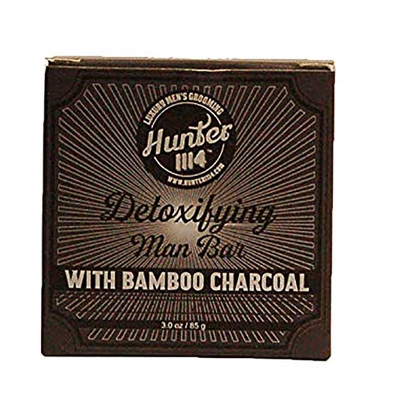 Hunter 1114 Detoxifying Man Bar Bamboo Charcoal Luxury Men's Grooming3 Ounce 85 Gram