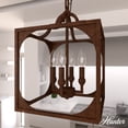 thumbnail image 1 of Hunter - Highland Hill 4-light Textured Rust, Medium Size Pendant Light, Dimmable, Formal Style, Lantern Shaped, for Bedrooms, Dining, Living Rooms - 19980, 1 of 8