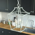 thumbnail image 1 of Hunter - Laurel Ridge 4-light Brushed Nickel, Medium Size Pendant Light, Dimmable, Formal Style, Lantern Shaped, for Bedrooms, Dining, Living Rooms - 19067, 1 of 9