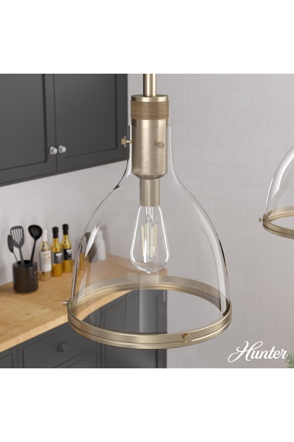 - Van Nuys 1-light Alturas Gold, Medium Size Pendant Light, Dimmable, Transitional Style, Bell Shaped, for Bedrooms, Dining, Living Rooms - 19295