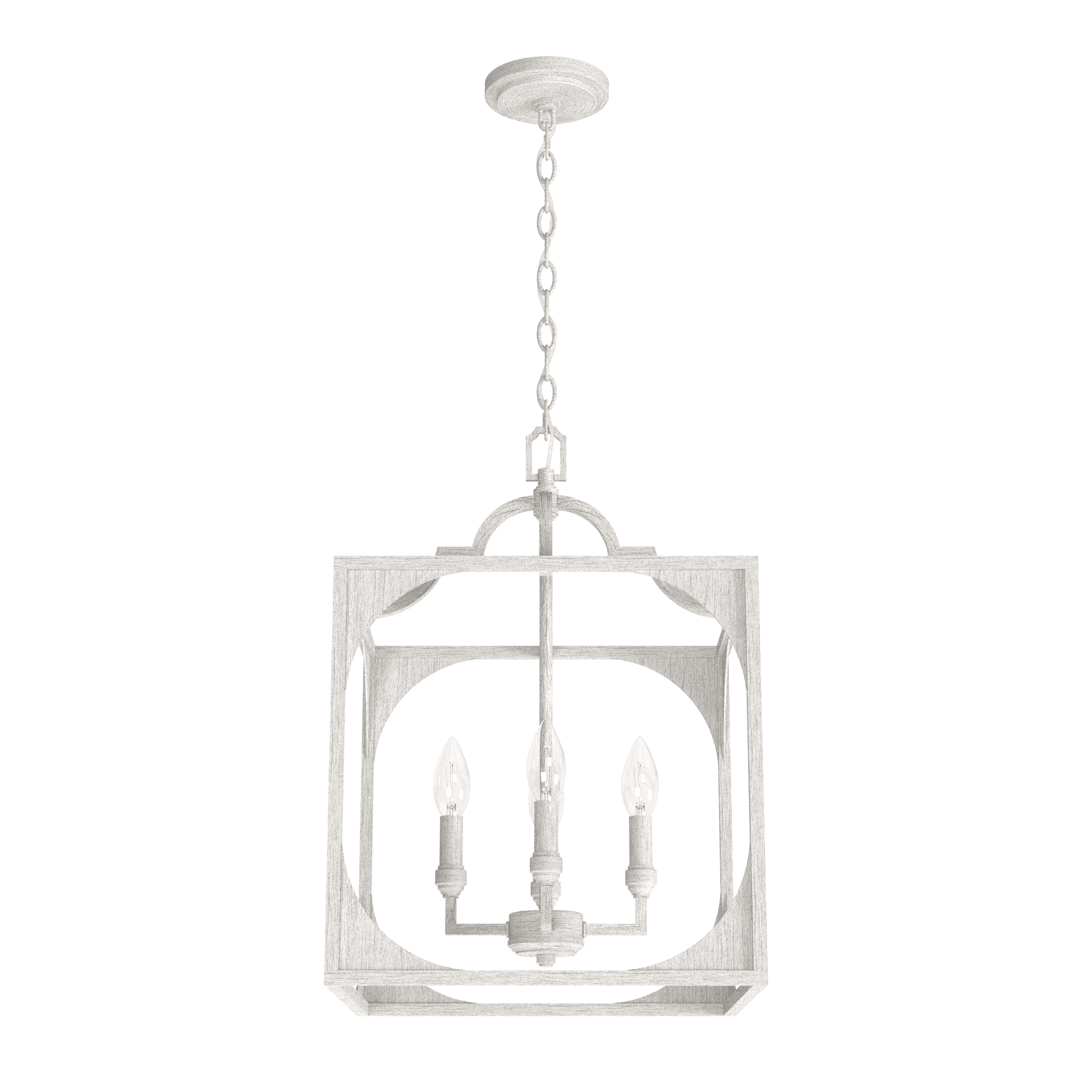Highland Hill Distressed White Aluminum 4-Light LED Pendant