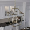 thumbnail image 1 of Hunter - Laurel Ridge 4-light Alturas Gold, Medium Size Pendant Light, Dimmable, Formal Style, Lantern Shaped, for Bedrooms, Dining, Living Rooms - 19069, 1 of 8