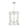thumbnail image 1 of 19117-Hunter Fans-Astwood 4-Light Lantern Chandelier in Caged Style-16 Inches Wide by 25.5 Inches High-Brushed Nickel Finish, 1 of 5