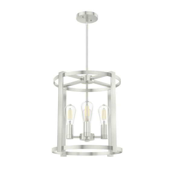 19117-Hunter Fans-Astwood 4-Light Lantern Chandelier in Caged Style-16 Inches Wide by 25.5 Inches High-Brushed Nickel Finish