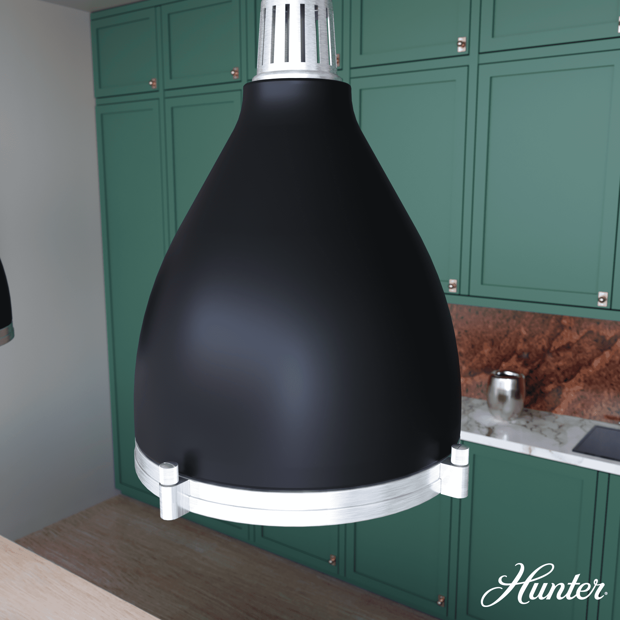 Bluff View Matte Black and Brushed Nickel Glass LED Pendant Light