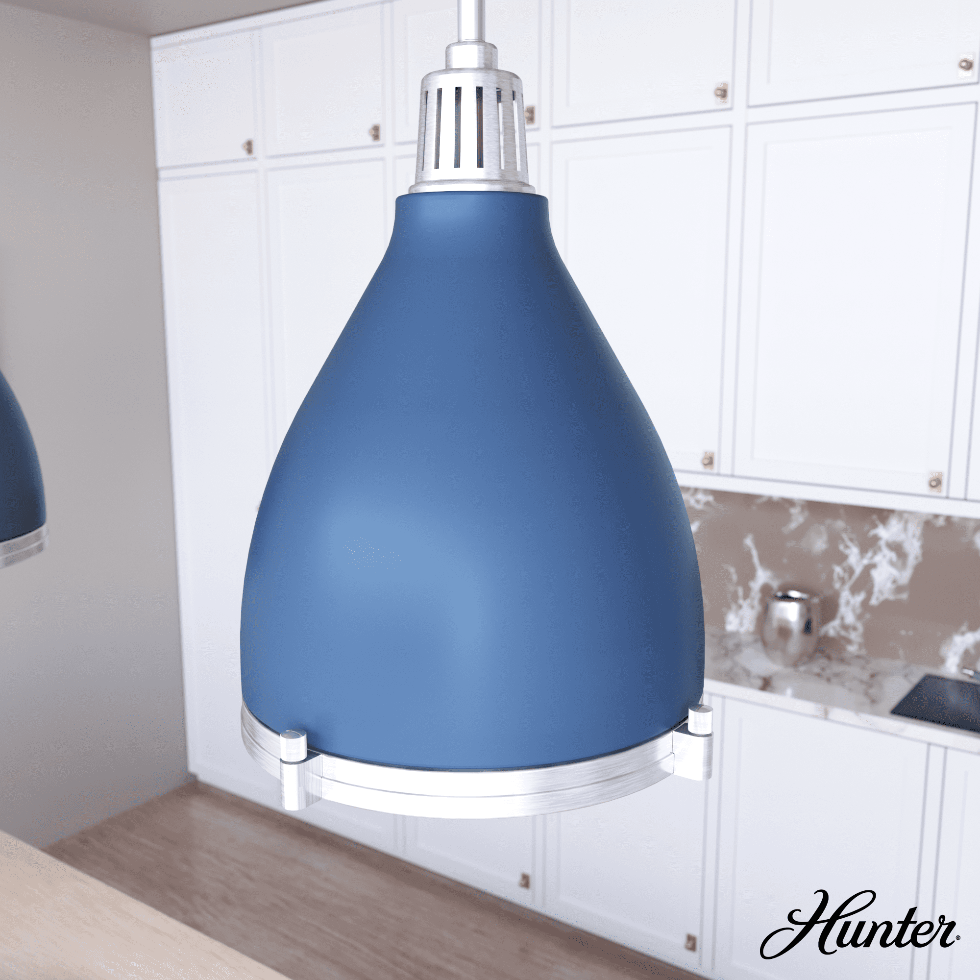Bluff View 16" Indigo Blue Glass LED Pendant Light