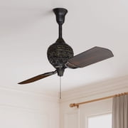 Hunter 60 inch Indoor Ceiling Fan No Light - Ceiling Fan without Light, 2 Blades, For Bedroom, Living Room, or Kitchen, Pull Chain - 1886 Limited Edition 18865, Midas Black