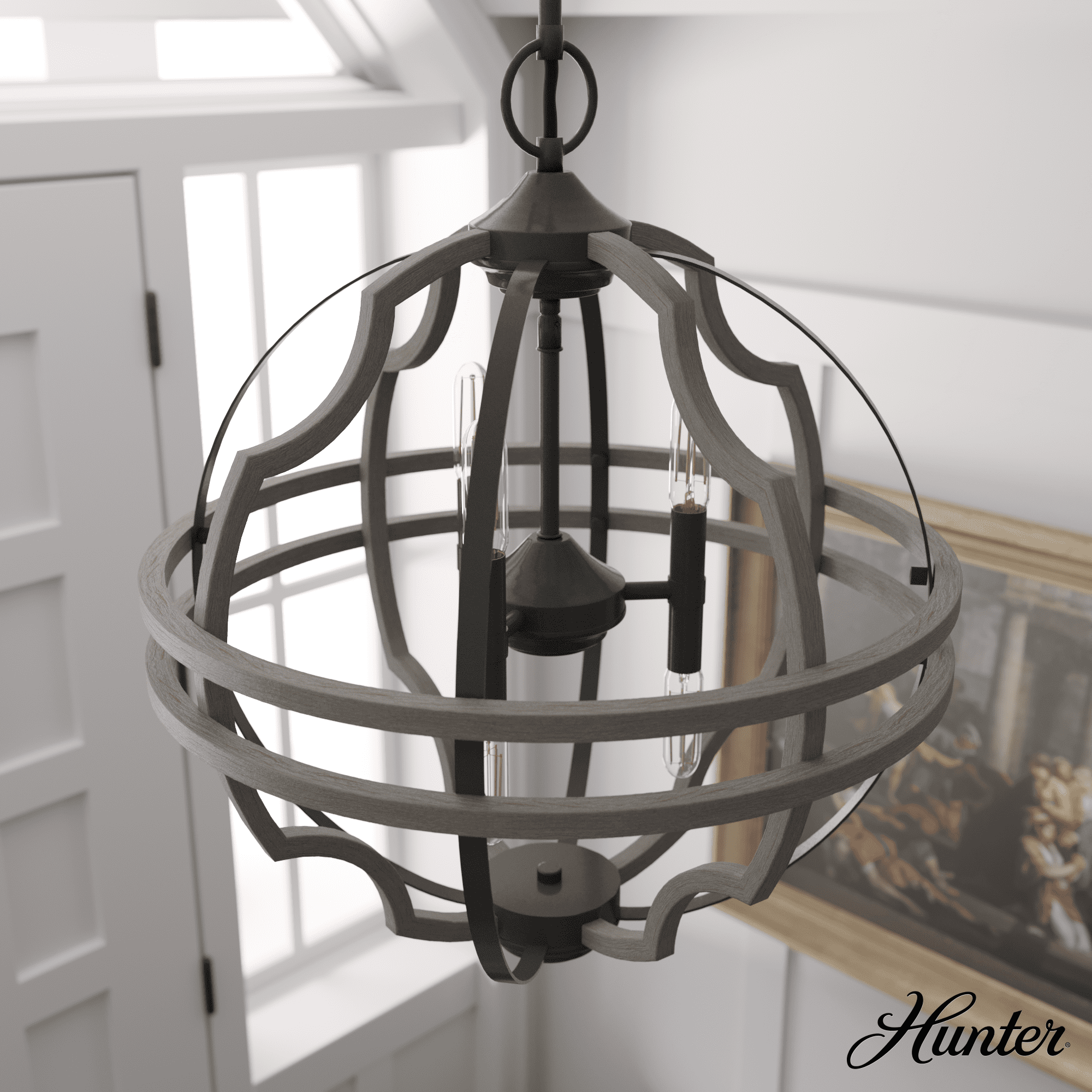 Stone Creek Noble Bronze Globe Pendant with LED Lights