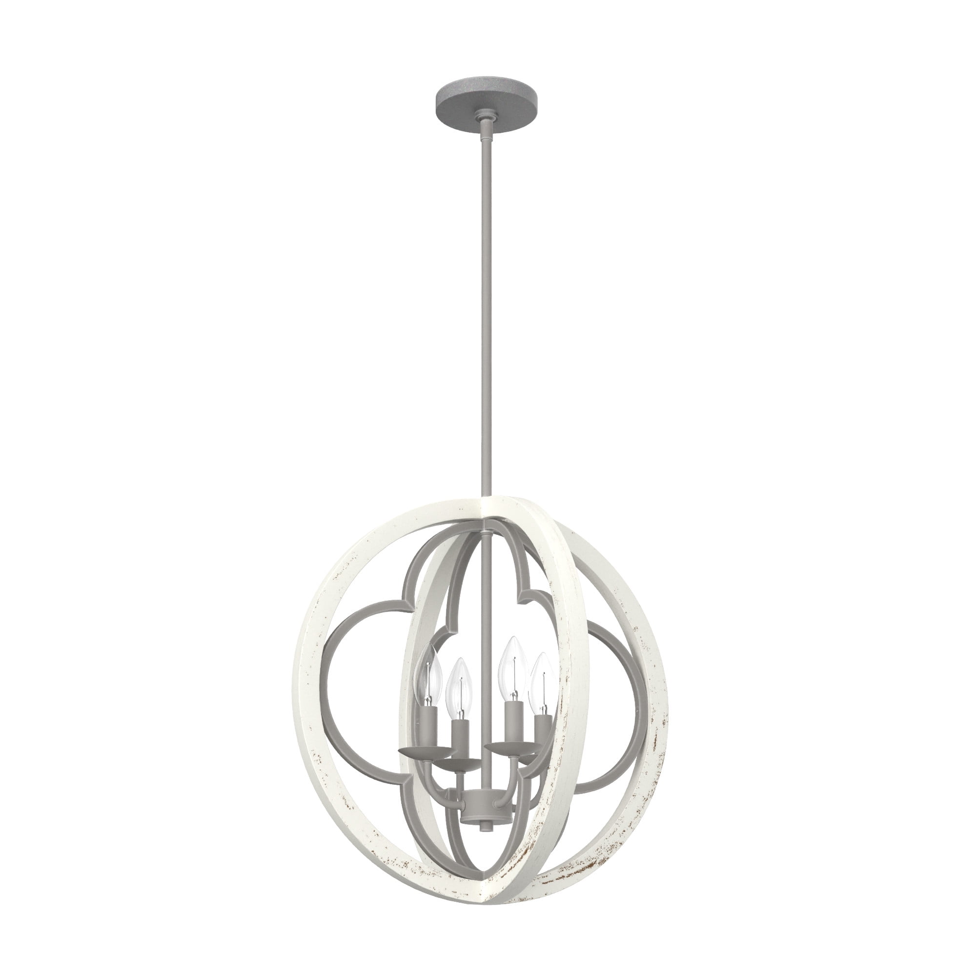 Gablecrest Rustic White 19" Globe Pendant with Painted Concrete Finish
