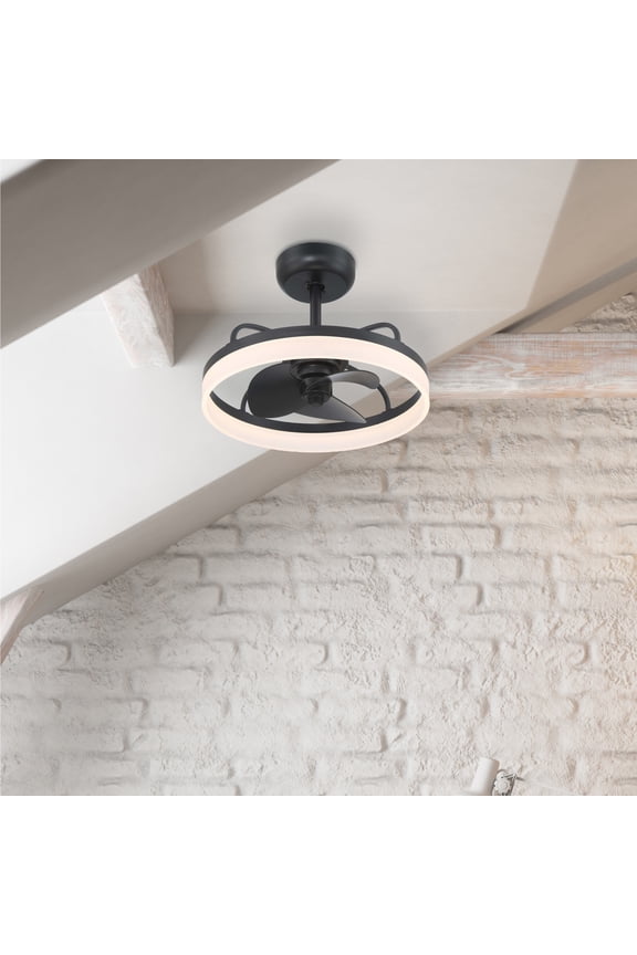 20 inch Avel Fandelier Matte Black Ceiling Fan with LED Light Kit and Handheld Remote