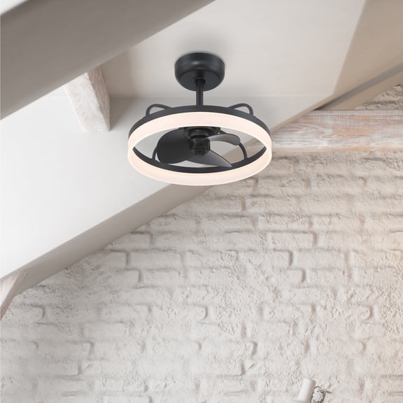 Hunter 20 inch Avel Fandelier Matte Black Ceiling Fan with LED Light Kit and Handheld Remote