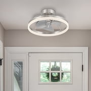 Hunter 20 inch Avel Low Profile Fandelier Brushed Nickel Ceiling Fan with LED Light Kit and Handheld Remote