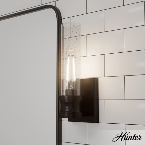 Hunter - Lenlock 1-light Noble Bronze, Small Sconce Light, Dimmable, Modern Style, for Bedrooms, Dining, Living Rooms - 19906