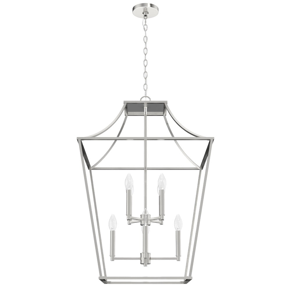 Laurel Ridge 23" Brushed Nickel Glass Lantern Pendant Light