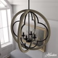 thumbnail image 1 of Hunter - Gablecrest 4-light French Oak, Large Pendant Light, Dimmable, Transitional Style, Sphere Shaped, for Bedrooms, Dining, Living Rooms - 19097, 1 of 10