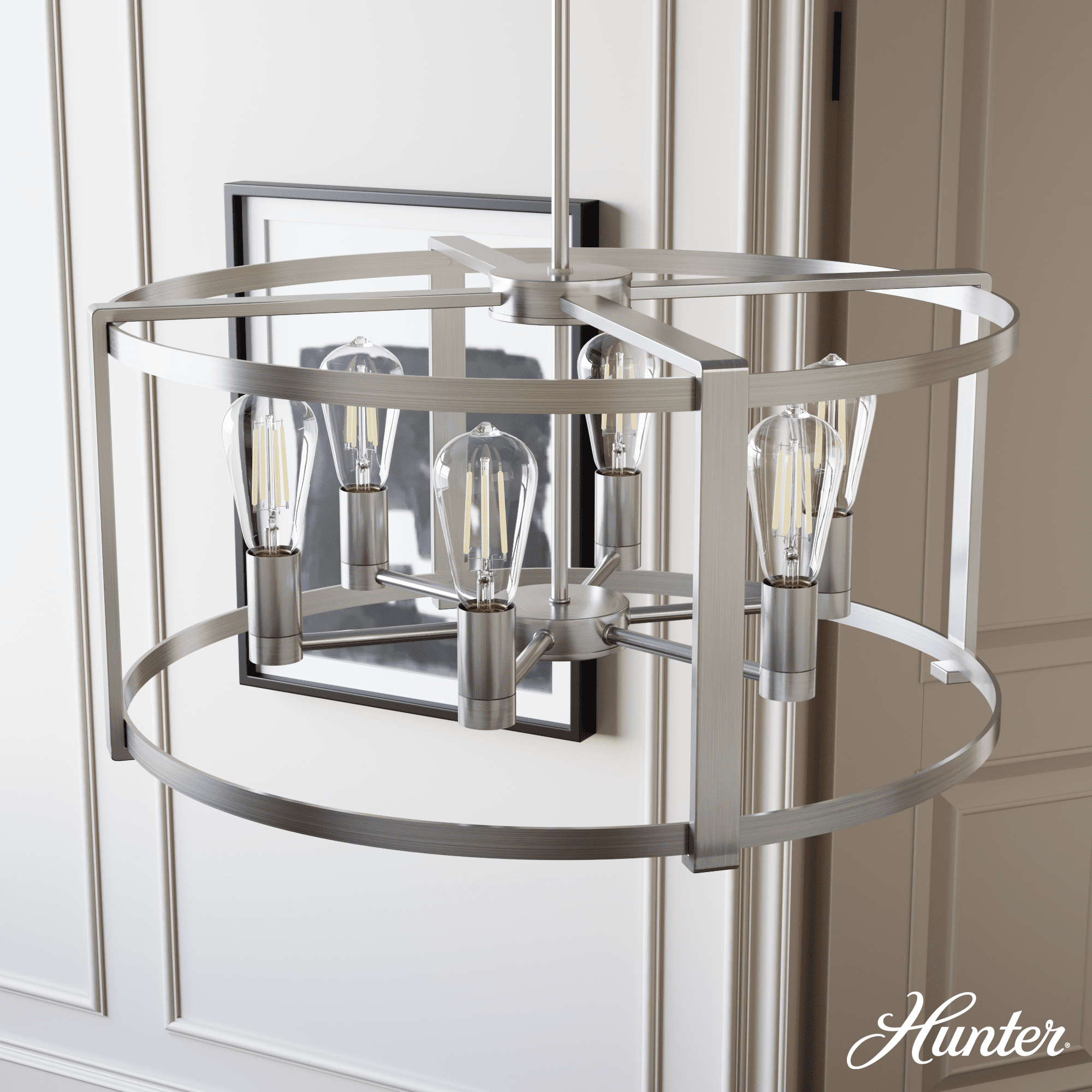 Astwood 26" Brushed Nickel Art Deco Drum Chandelier
