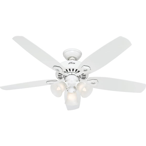 Hunter 26421 Architect Series Plus 52-Inch Ceiling Fan White With 5 Reversible Bleached Oak/White Blades