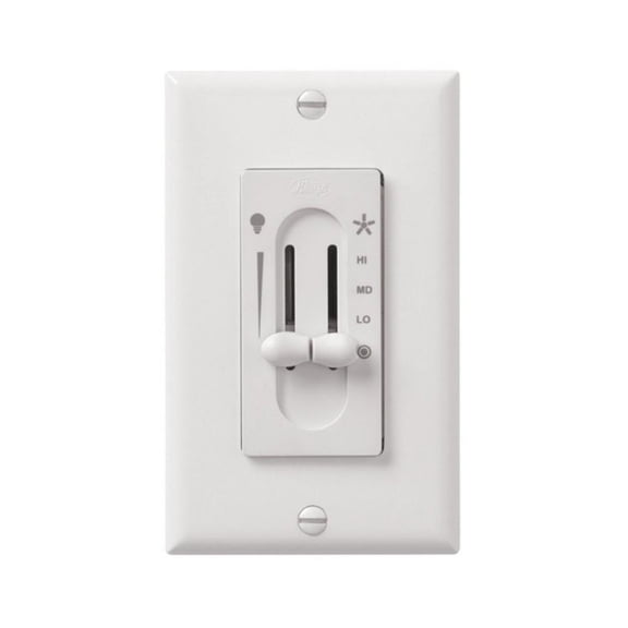 Hunter 27182 White Sliding Wall Control For Fan And Lights