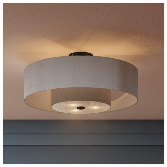 Hunter 30 inch Brookside Matte Black Ceiling Fan with LED Light Kit and Handheld Remote