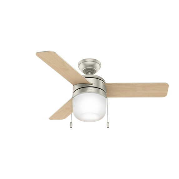 Hunter - Acumen Indoor Ceiling Fan With Light, 42-inch, Matte Nickel, Modern-style, 3-speed WhisperWind Motor, 59411, for living rooms, bedrooms, home offices, kitchens