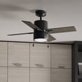 thumbnail image 1 of Hunter 42 inch Indoor Ceiling Fan with LED Light - Black Ceiling Fan with Pull Chain, For Bedroom, Living Room, or Kitchen, Standard Mount, No Remote, 4 Blades - Beck 53433, Matte Black, 1 of 14