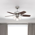 thumbnail image 1 of Hunter 42 inch Indoor Ceiling Fan with LED Lights - Ceiling Fan with Pull Chain, For Bedroom or Living Room, Standard Mount, No Remote, 5 Blades, Includes Bulbs - Builder 52106, Brushed Nickel, 1 of 16