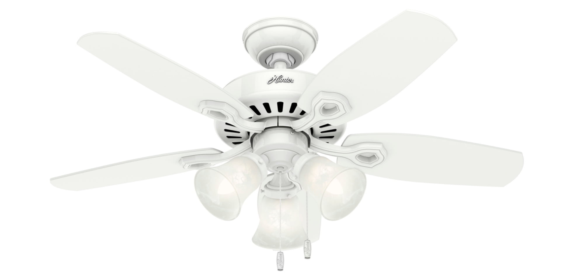 42" Snow White Low Profile Ceiling Fan with Light Kit