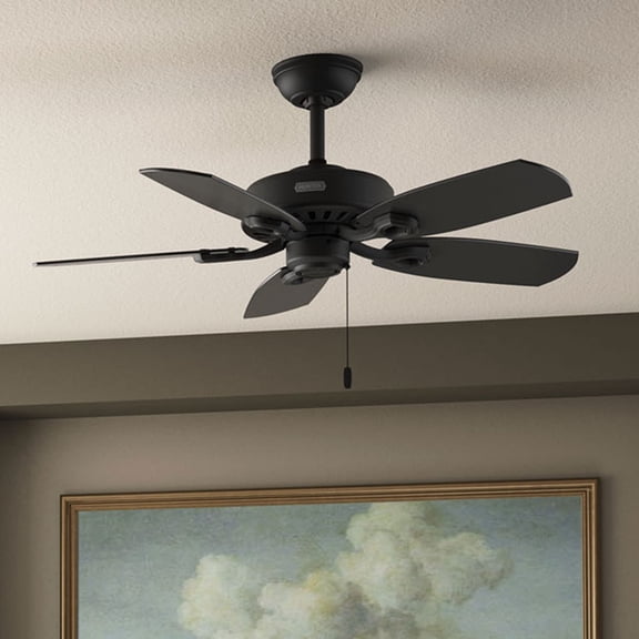 Hunter 42 inch Builder Elite Matte Black Ceiling Fan and Pull Chain