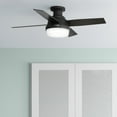 thumbnail image 1 of Hunter - Dempsey Indoor Low Profile Ceiling Fan With Light, Remote, 44-inch, Matte Black, Modern-style, 3-speed WhisperWind Motor, 52390, for Living Rooms, Bedrooms, 1 of 16