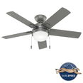 thumbnail image 1 of Hunter 44 inch Zeal Matte Silver Ceiling Fan with LED Light Kit and Pull Chain, 1 of 7