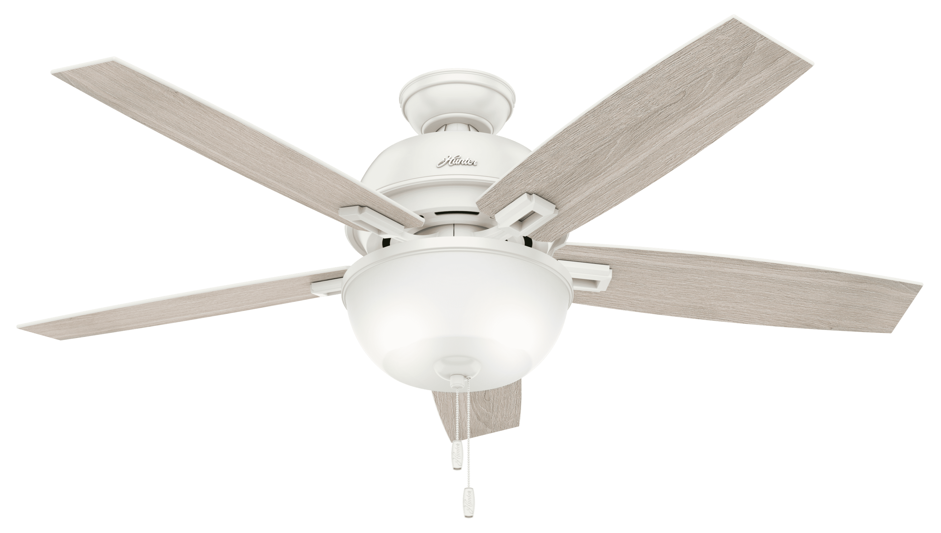 Hunter 52" Donegan Fresh White Ceiling Fan with Light Kit and Pull