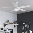 thumbnail image 1 of Hunter - Aerodyne Indoor Ceiling Fan With Light, Remote, 52-inch, Fresh White, Casual-style, 4-speed WhisperWind Motor, WiFi Smarthome, 51336, for Living Rooms, Bedrooms, 1 of 19