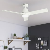 Hunter - Aeronaut  Indoor/Outdoor Ceiling Fan With Light, Remote, 52-inch, Matte White, Modern-style, 6-speed DC Motor, Energy Star, WiFi Smarthome, 52928, for Porches, Bathrooms