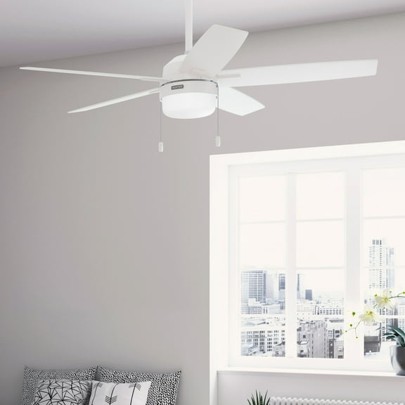 Hunter - Anisten Indoor Ceiling Fan With Light, 52-inch, Fresh White, Modern-style, 4-speed, Energy Star, 52773, for Living Rooms, Bedrooms