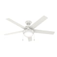 thumbnail image 1 of Hunter 52 inch Indoor Ceiling Fan with LED Light - White Ceiling Fan with Pull Chain, For Bedroom, Living Room, or Kitchen, Standard Mount, No Remote, 5 Blades - Anslee 50231, Fresh White, 1 of 11