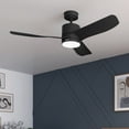 thumbnail image 1 of Hunter - Bolsa Indoor Ceiling Fan With Light, Remote, 52-inch, Matte Black, Casual-style, 6-speed DC Motor, 52967, for Living Rooms, Bedrooms, 1 of 16