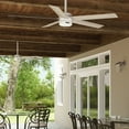 thumbnail image 1 of Hunter - Burton Indoor/Outdoor Ceiling Fan, Wall Control, 52-inch, Fresh White, Farmhouse-style, 4-speed WhisperWind Motor, 52929, for porches, patios, sunrooms, bathrooms, 1 of 17