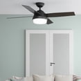 thumbnail image 1 of Hunter 52 inch Indoor Ceiling Fan with LED Light and Remote Control - Black Modern Ceiling Fan, Standard Mount, 4 Blades, For Bedroom, Living Room, or Kitchen - Dempsey 52388, Matte Black, 1 of 16