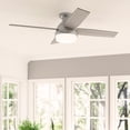 thumbnail image 1 of Hunter 52 inch Indoor Ceiling Fan with LED Light and Remote Control - Modern Ceiling Fan, Low Profile Mount, 4 Blades, For Bedroom, Living Room, or Kitchen, Quiet - Dempsey 51736, Matte Silver, 1 of 17