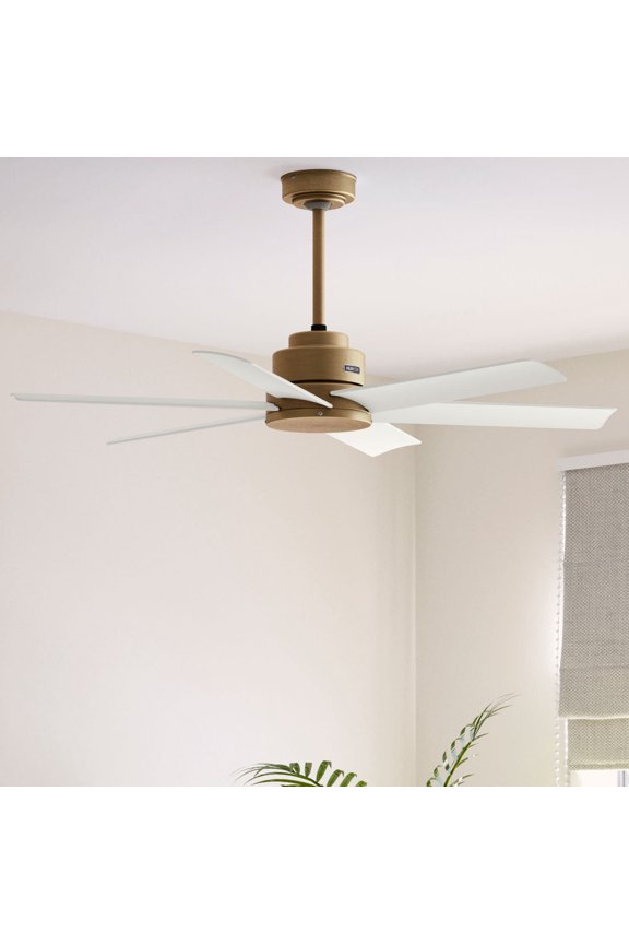 52 inch Kennicott Luxe Gold Damp Rated Ceiling Fan and Wall Control