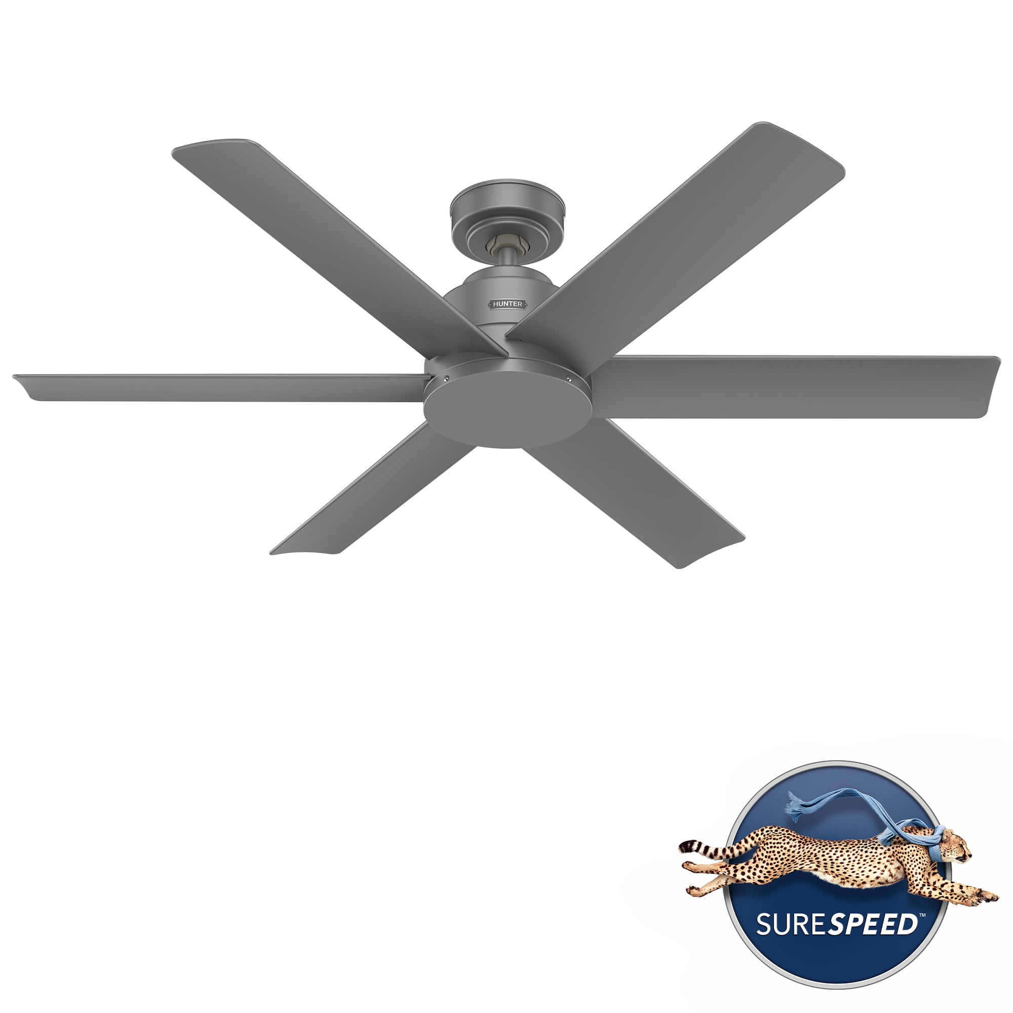 Kennicott 52" Matte Silver Industrial Outdoor Ceiling Fan