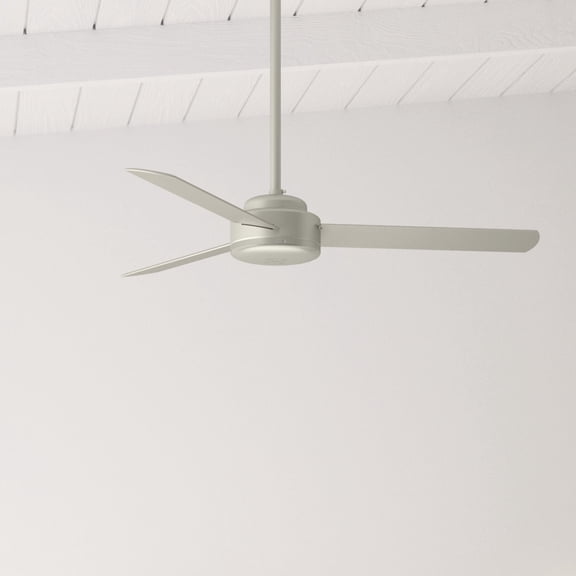 Hunter 52 inch Indoor Ceiling Fan No Light - Modern Ceiling Fan without Light, 3 Blades, Standard Mount, For Bedroom, Living Room, or Kitchen, Wall Control - Presto 50812, Matte Nickel