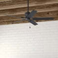 thumbnail image 1 of Hunter 52 inch Outdoor or Indoor Ceiling Fan No Light - Black Ceiling Fan without Light, For Patio, Porch, Garage, or Living Room, Standard Mount, 5 Blades, Pull Chain - Windbound 51459, Matte Black, 1 of 15
