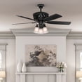 thumbnail image 1 of Hunter 54 inch Indoor Ceiling Fan with LED Lights and Remote Control - Standard Mount Black Ceiling Fan, 5 Blades, For Bedroom, Living Room, or Kitchen, Quiet - Promenade 59545, Gloss Black, 1 of 18