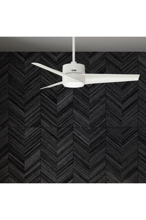 54 inch Outdoor or Indoor Ceiling Fan with LED Light - White Ceiling Fan with Wall Control, For Patio, Garage, or Porch, Quiet, Standard Mount, 3 Blades - Havoc 59470, Fresh White